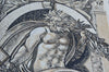 Murale en mosaïque de marbre Neptune God