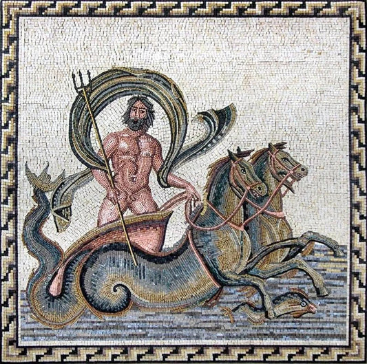 Custom AR Product - Neptune Roman Mosaic Art