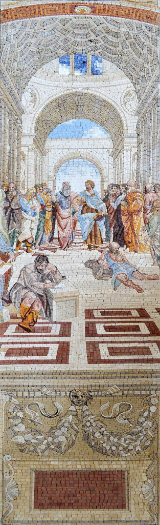 Rafael School Of Athens - Riproduzione in mosaico
