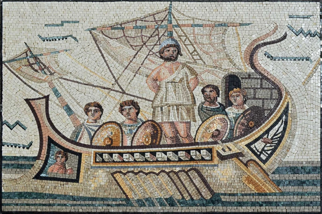 Römisches Mosaik von Odysseus und Sirenen
