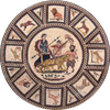 Mosaico medalhão de reprodução de cena romana