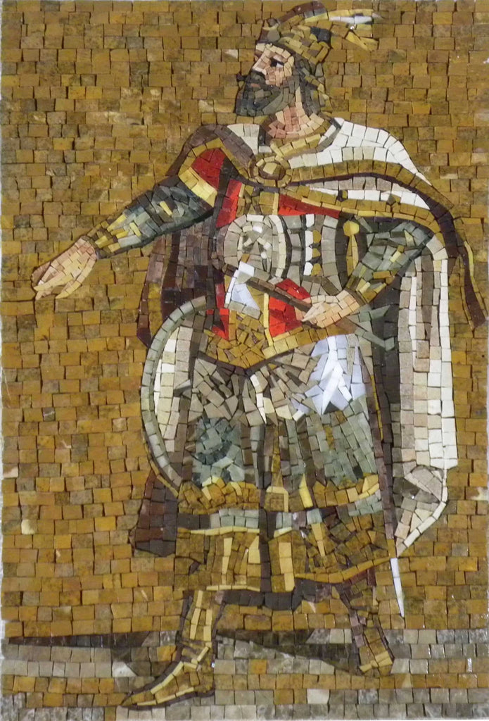 Мраморная мозаика римского воина
