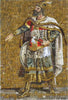 Mural de mosaico de mármore guerreiro romano