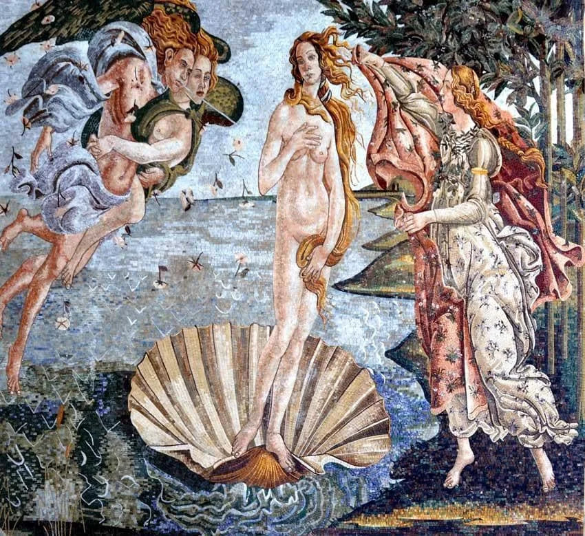 Sandro Botticelli Geburt der Venus – Mosaik-Kunstreproduktion
