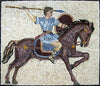 Guerriero spartano pronto ad attaccare Mosaico murale