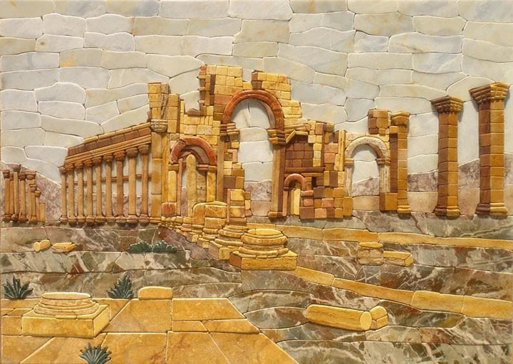 Mosaicos de cena de arte em pedra