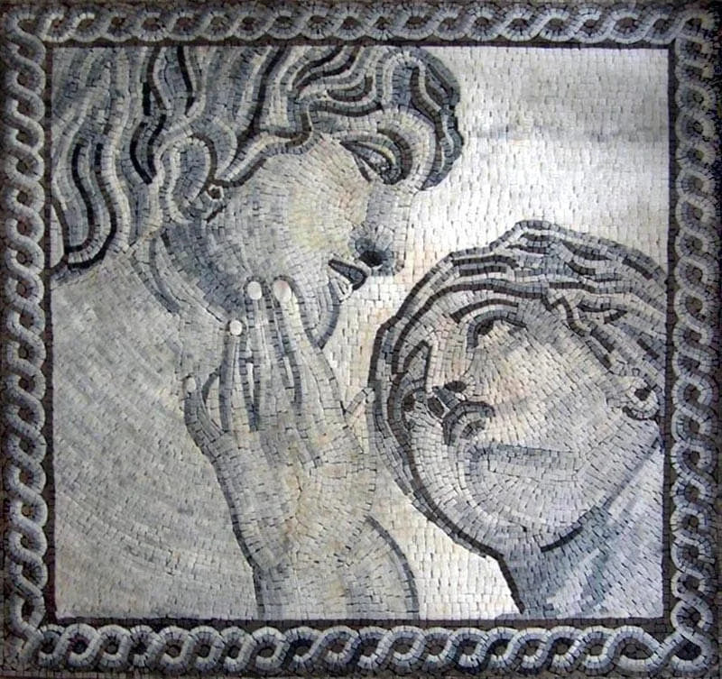 Mural mosaico La creación de Adán