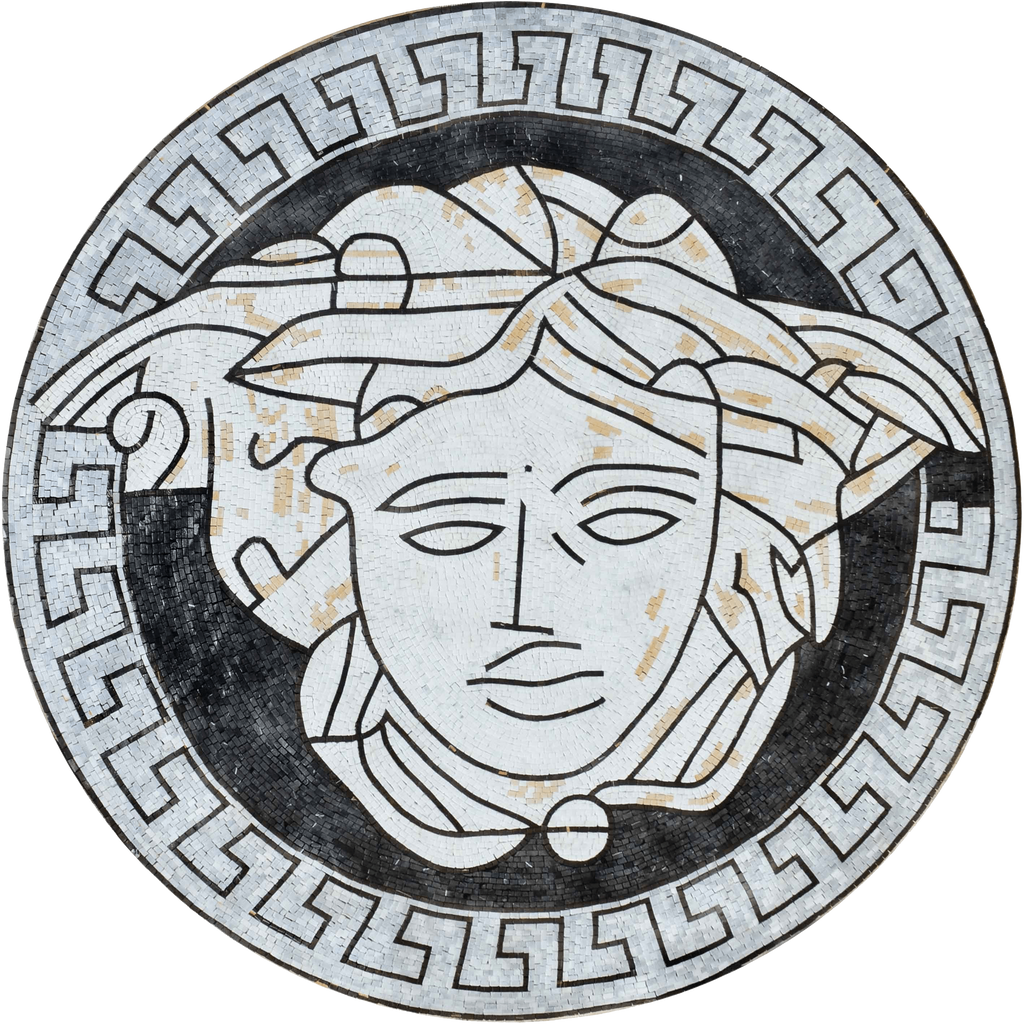 Versace III - Мраморный мозаичный медальон