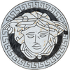 Versace III - Мраморный мозаичный медальон