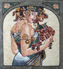 Donna che porta frutti Mosaico Arte murale