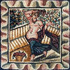 Donna Seduta In Giardino Murale Mosaico Di Marmo