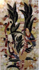 Obra de mosaico: pájaros en ramita