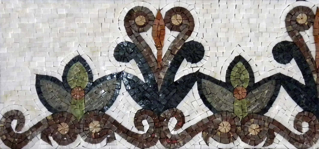 Borde de mosaico floral argelino