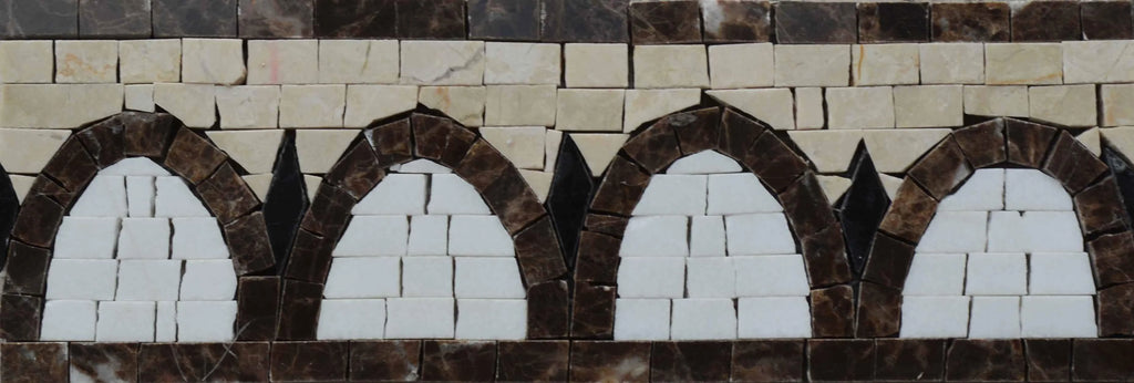 Abstract Browns Border Mosaic Art