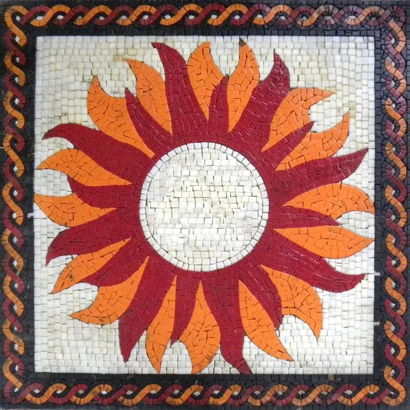 Feuer Solis - Sonne Mosaikkunst | Mozaico