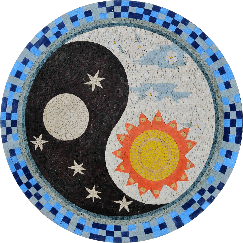 Yin & Yang - Himmlisches Mosaikmedaillon