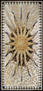 Mosaico de alfombra de área de sol llameante celestial hecho a mano