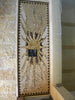 Tappeto a mosaico per area sole fiammeggiante celeste fatto a mano