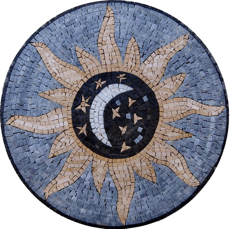 Amar - Medalhão Mosaico Lua & Sol