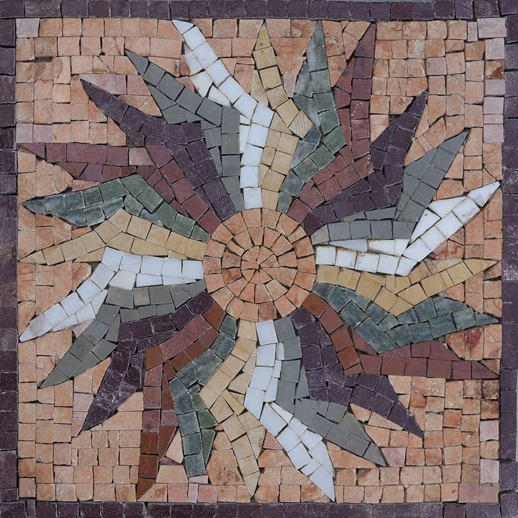 Fiore astratto - opere d'arte a mosaico