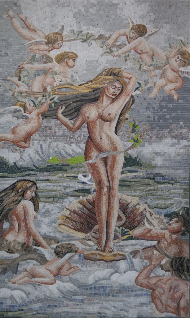 Riproduzione in mosaico della Nascita di Venere di Adolphe Bouguereau