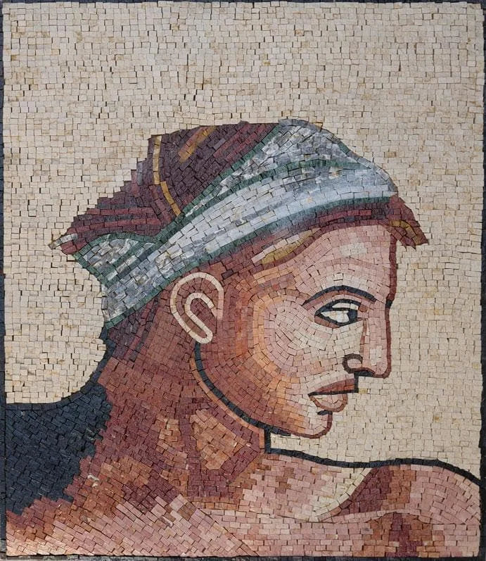 Michelangelo Buonarrotis Desnudo I" - Reproducción de Arte en Mosaico"