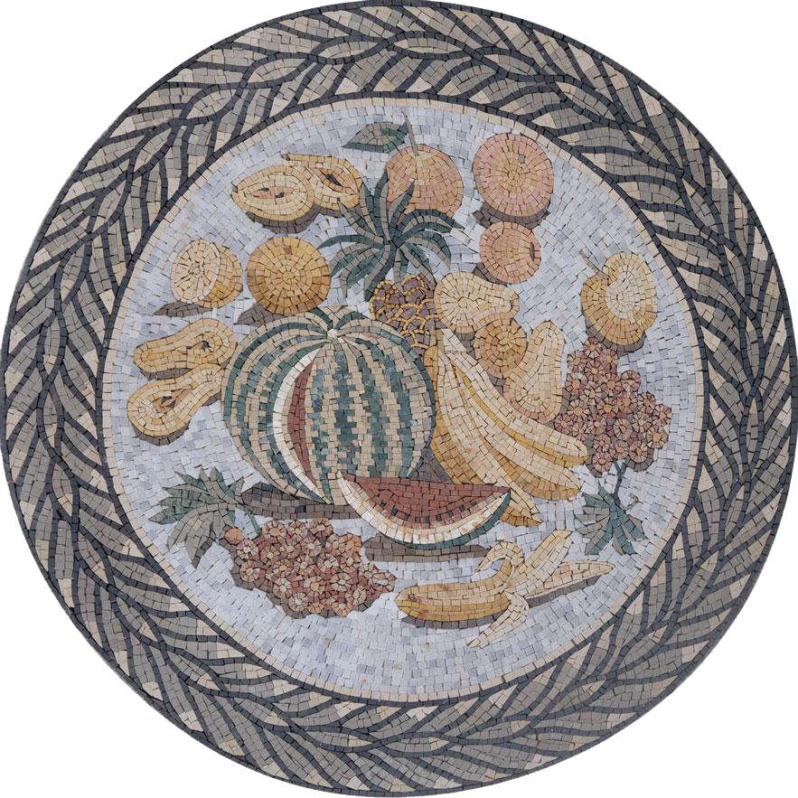Pietradura - Medalhão de Mosaico de Frutas