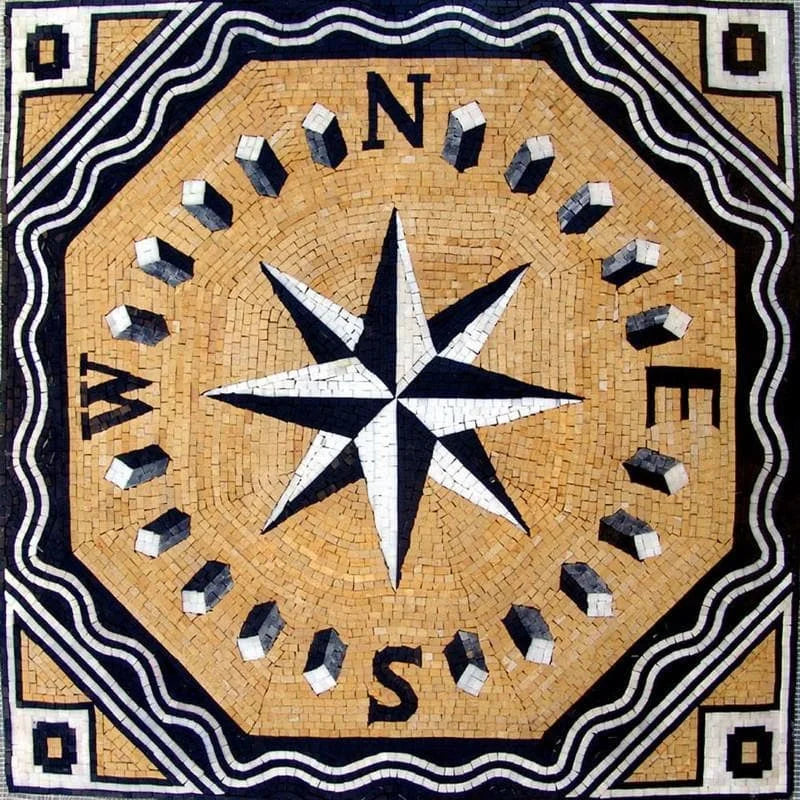 Barren - Rose Compass Mosaic | Mozaico