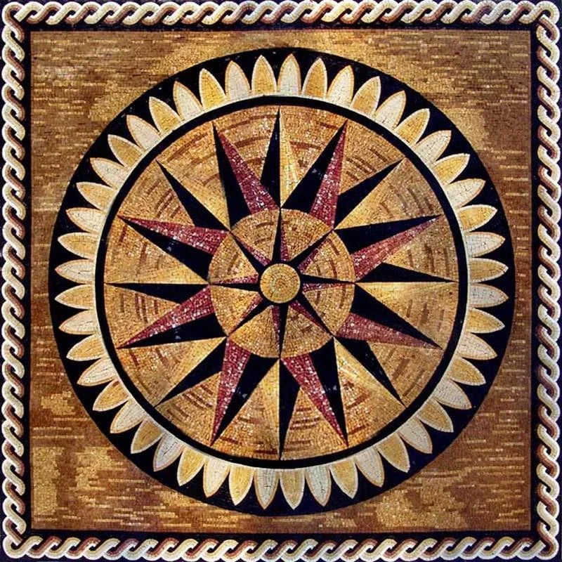 Saria - Compass Mosaic Starburst | Mozaïco