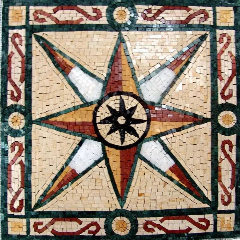 Eve - Opera d'arte a mosaico con bussola | Mozaico