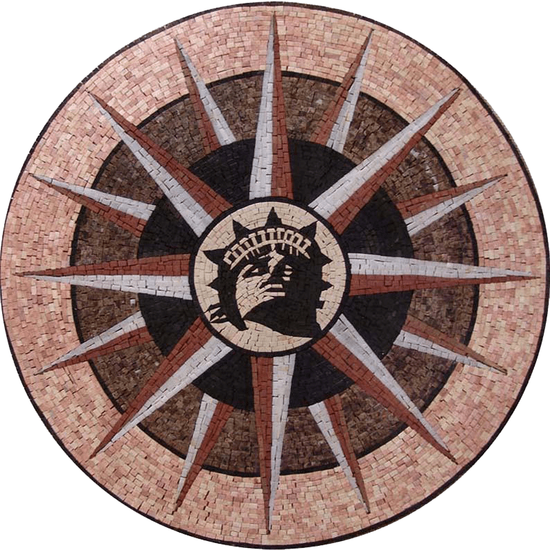 Liberty - Opera d'arte in mosaico di bussola