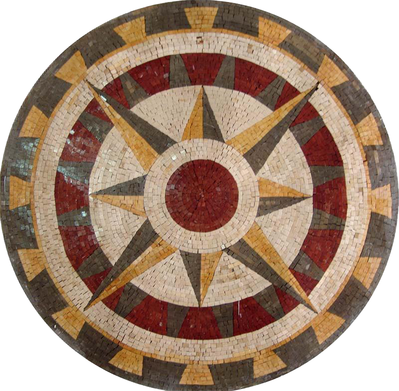 Poseidon - Compass Mosaic Artwork