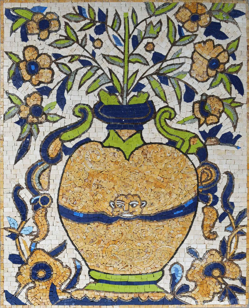 Vaso in ceramica antica - Mosaico murale