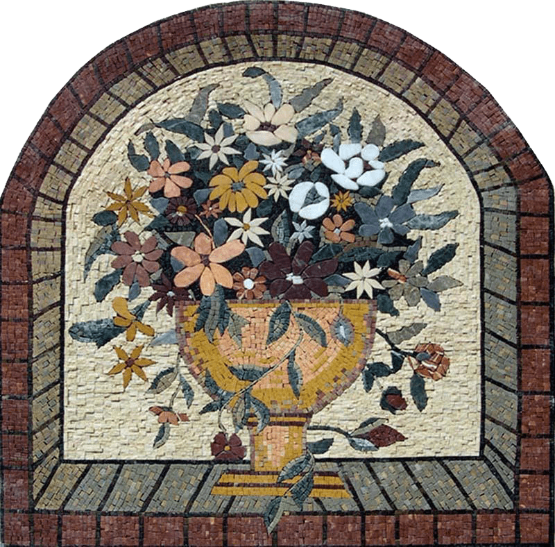 Mosaicos de mármore arqueados