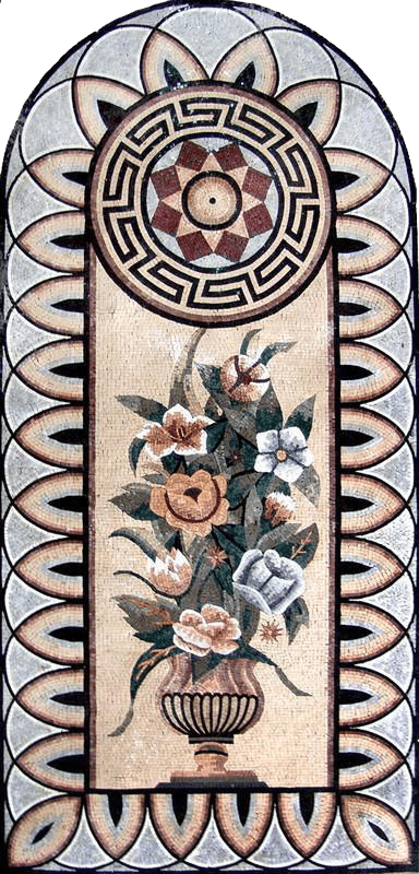 Opera d'arte a mosaico ad arco - La disposizione