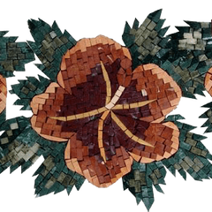 Exotic Hibiscus Flowers - Marble Mosaic Christmas Mistletoe Flower Art - Mesh Backing
