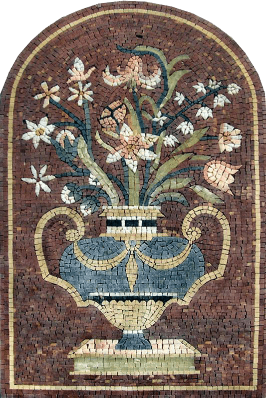 Floral Mediterranean Mosaic Art | Luxury Handcrafted Stone Decor