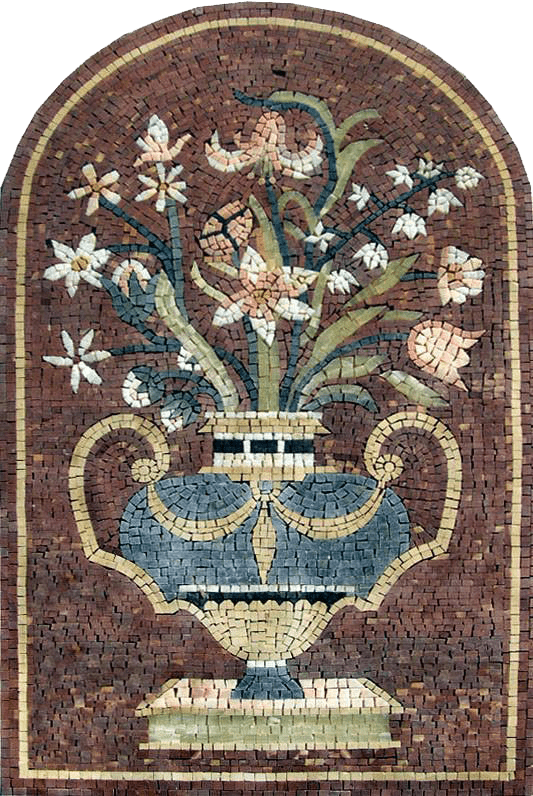 Arte em mosaico mediterrâneo floral