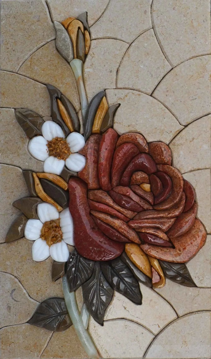 Diseños de mosaicos florales - 3D euroasiático