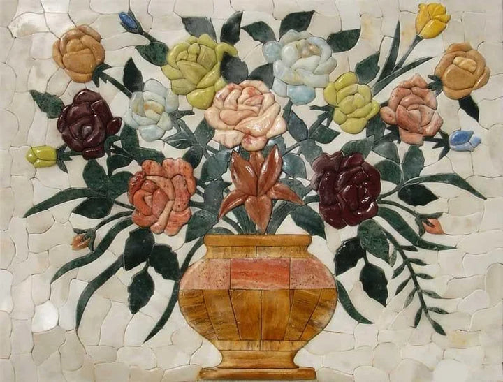Motifs de mosaïque florale - Rose 3D