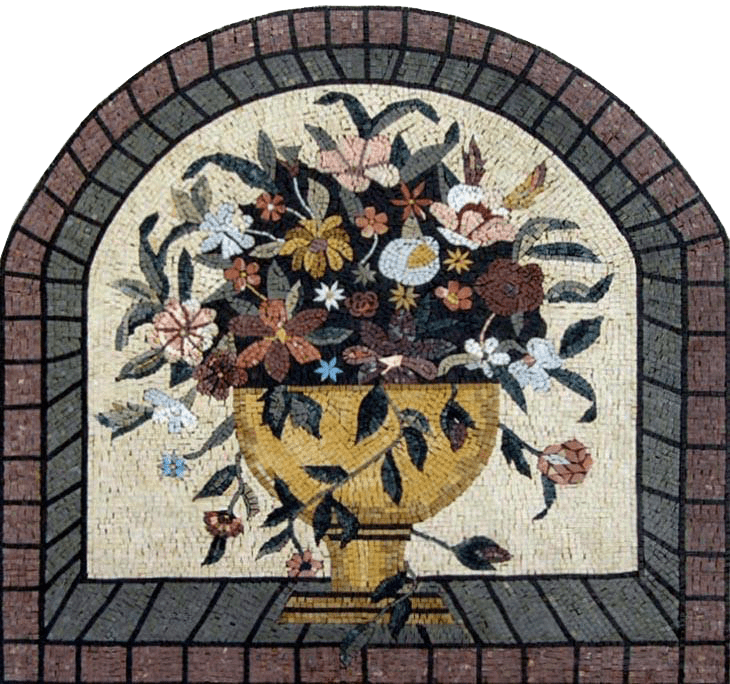 Flourish Yellow Flower Vase Mosaic