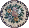 Цветочная мозаика медальон - округлые розы