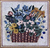 Mosaico de flores de nomeolvides y margaritas