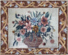 Mosaico emoldurado. Decoração floral