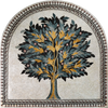 Marmormosaik - gewölbter grüner Baum