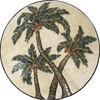 Medaillon-Mosaik-Kunst - ineinander verschlungene Palmen