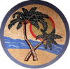 Medallón Mosaico Arte - Palmeras en la Playa