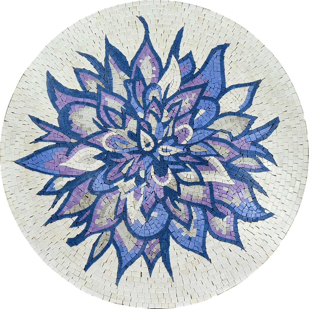 Arte em mosaico de medalhão - pétalas roxas