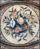 Arte em mosaico medalhão - Arranjo de rosas