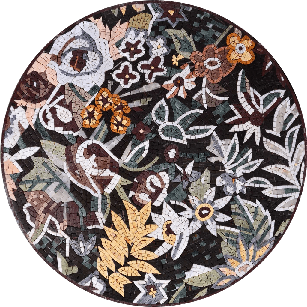 Mosaico Medalhão - Azulejo Flor
